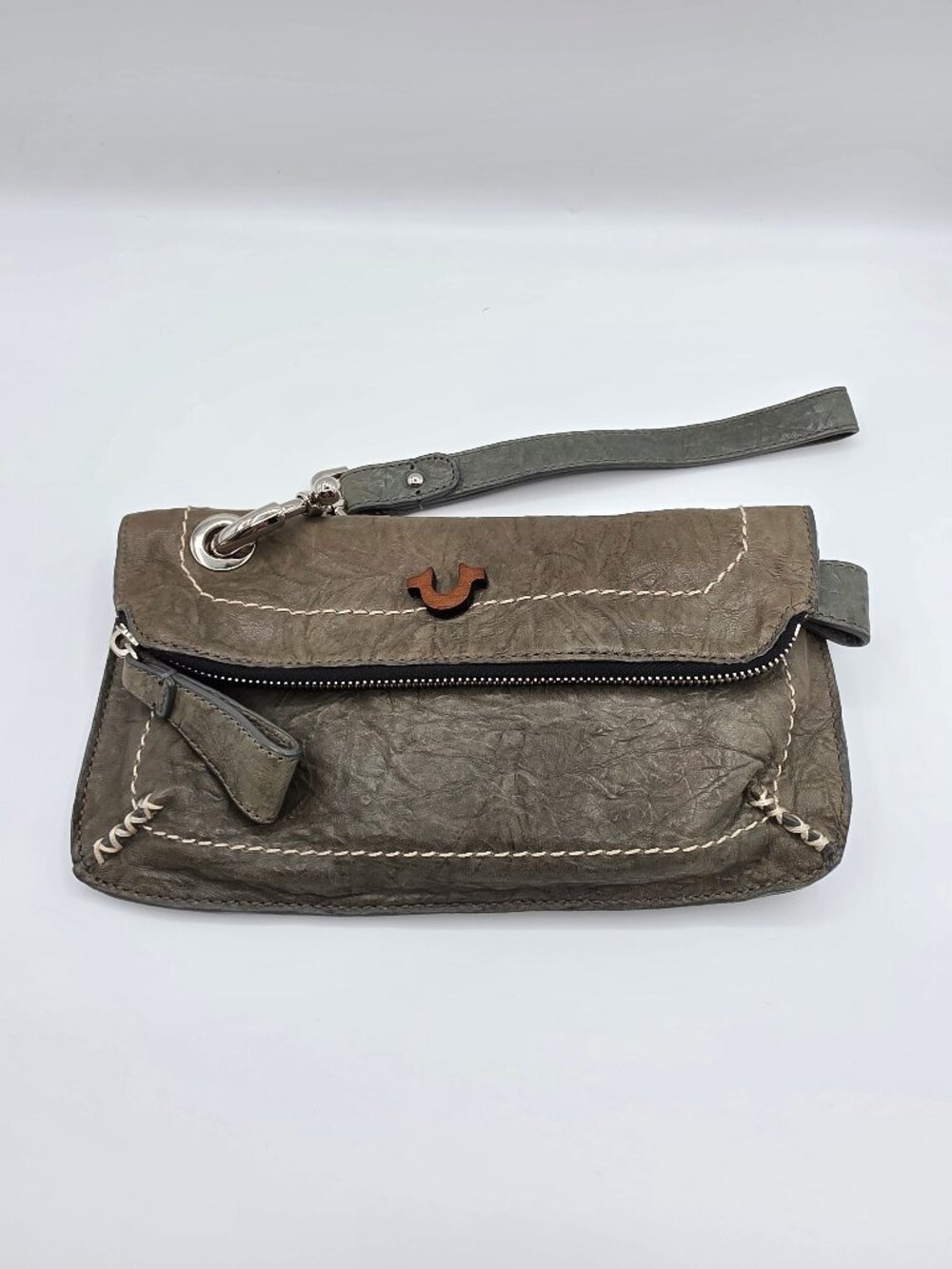 True Religion — Leather Wristlet Clutch Bag